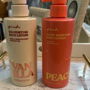 Dúo, PINK Victoria's Secret Glow-Boosting Body Lotion - Peach (Coral)